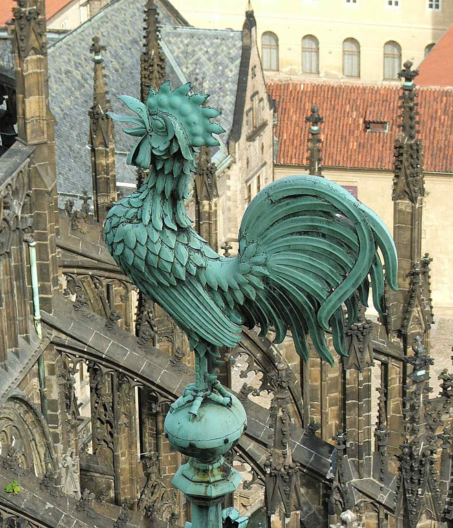 Galo no topo da catedral São Vito, Praga